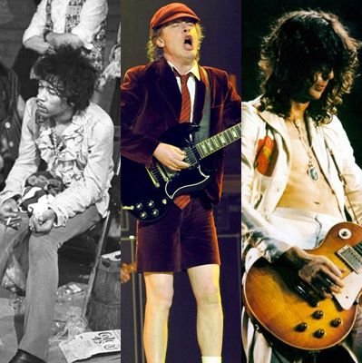 Angus young jimmy page and jimi hendrix